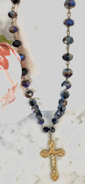 Midnight Blue Crucifix Necklace
