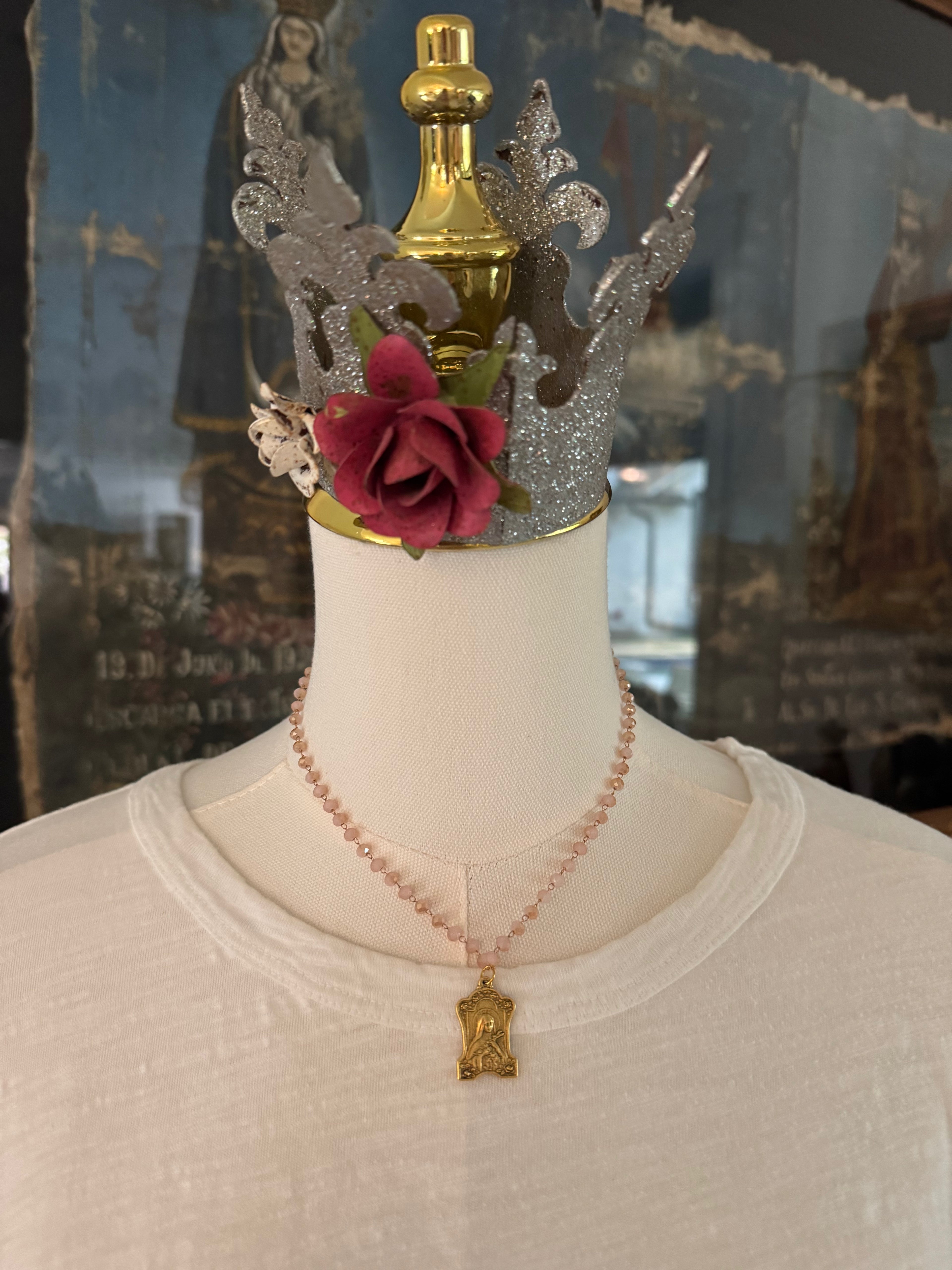 Blush Pink St. Thérèse of Lisieux Necklace