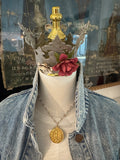 Pink & White Beaded Marian Necklace