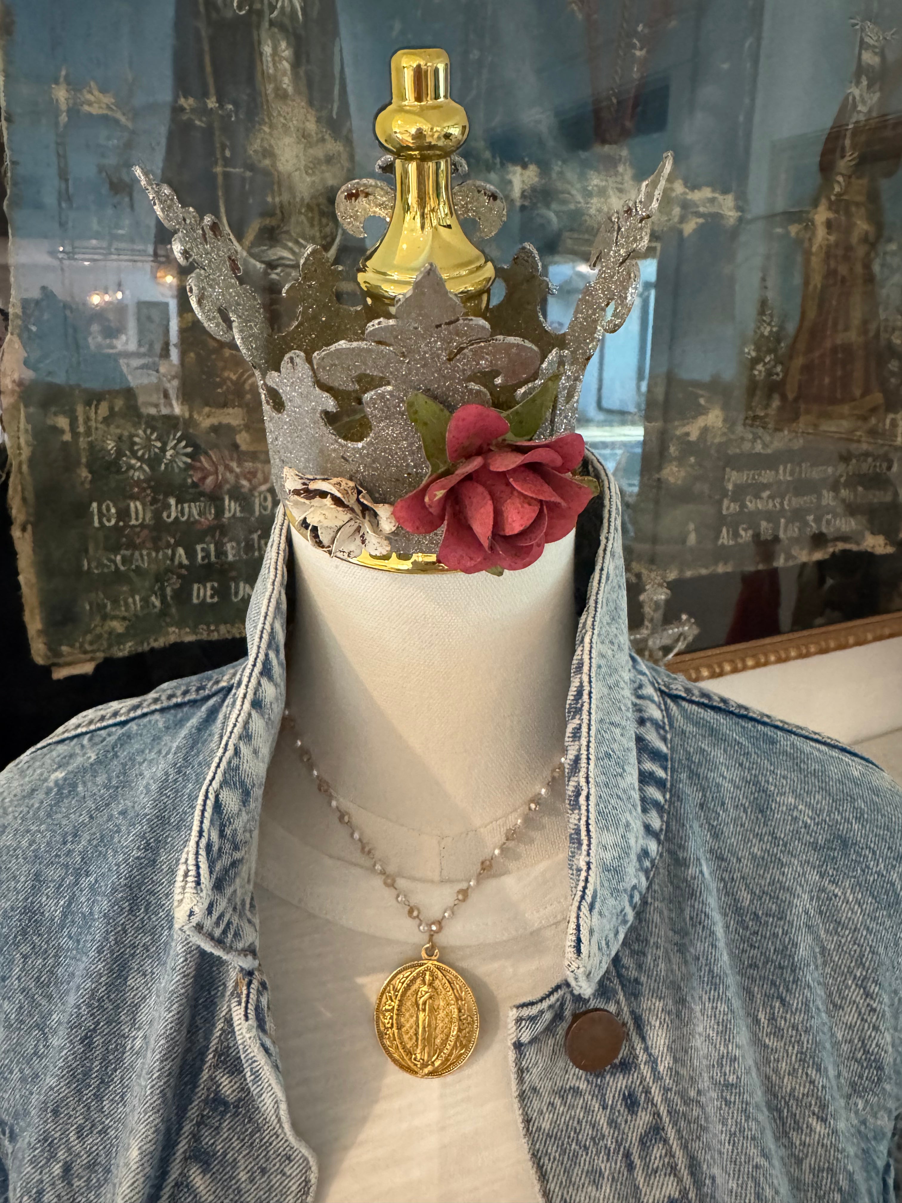 Pink & White Beaded Marian Necklace