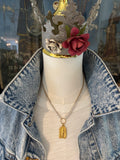 CZ Tennis Necklace W/ Our Lady of Lourdes