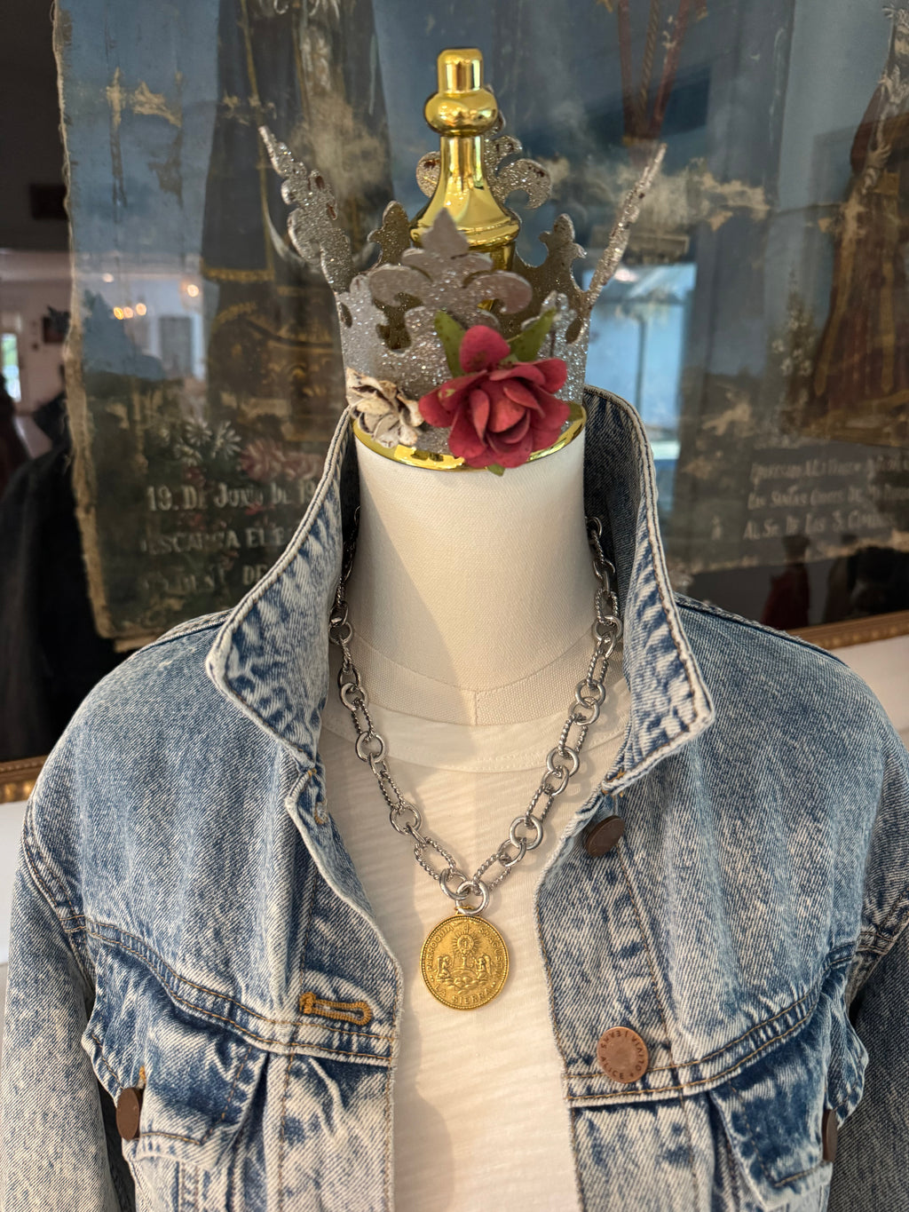 Sacred Heart/ Adoration Chunky Chain Necklace