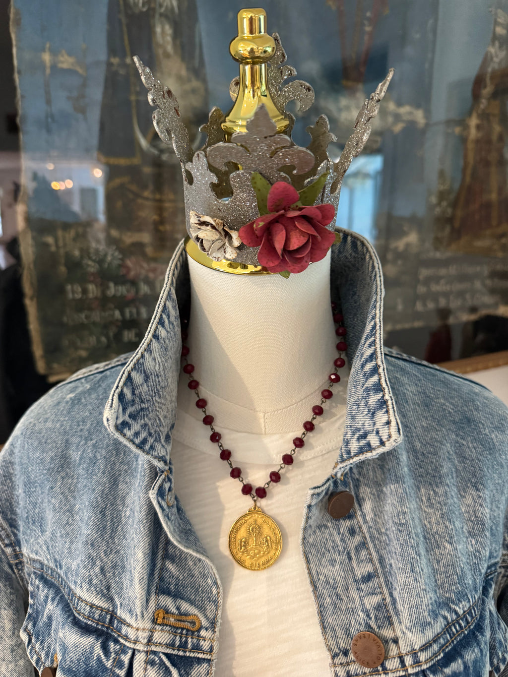 Eucharistic Adoration Red Beaded Necklace