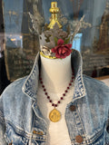 Eucharistic Adoration Red Beaded Necklace