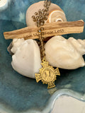 Taupe bead Our Lady of Lourdes