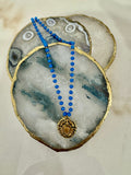 7 Sorrows Colbalt Blue Beaded Necklace